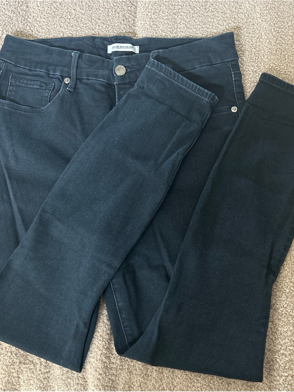 Good American Dark Blue High-Rise Skinny Jeans